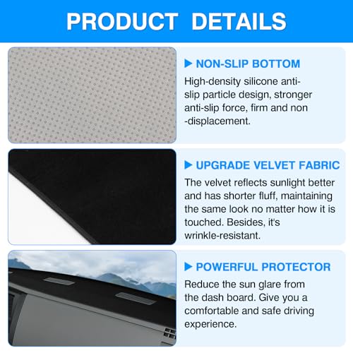 Autorder Dashboard Cover Mat for 2006-2008 Dodge Ram 1500 2500 3500,2009 Dodge Ram 2500 3500 4500 5500,2010 Dodge Ram 4500 5500 Accessories Dash Cover Velvet Dash Mat(Without Cutout for Dash Speakers) - size: 2006-2009 Dodge Ram