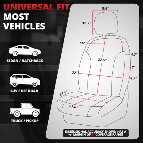 Protex Plus Series Full Set Seat Covers Microsuede Upholstery Universal for Cars Trucks SUV, Navy Blue, CA-SC-PRO-Plus-Full-NB - color: Navy Blue, size: Full Set, style: Pro-Plus Series