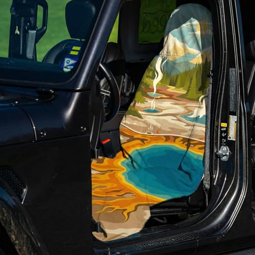 2 Pack Car Seat Towel Covers, Sweat Protector for Front Seats, Premium Thickened Microfiber with Tribal Sea Turtle, Breathable & Quick Dry, Slip-on Headrest Pocket for Gym, Beach, Running, Hot Spring - color: Hot Spring