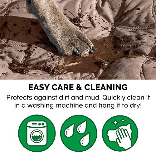 Furhaven Waterproof & Non-Slip Twin Size Mattress Cover Protector for Dogs & Cats, Washable, For Beds, Couches, & Car Seats - Quilted Twill Blanket Mattress Cover - Brownstone, Small/Twin Size