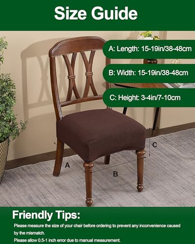 CRFATOP Jacquard Dining Room Chairs Seat Covers Set of 4 with Soft Bench Chair Cover Stretch Kitchen Chair Slipcover Washable Seat Cushion Slipcover Protector for Hotel Ceremony Banquet Wedding,B16 - color: Jacquard B16