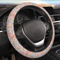 Pink Garden Plants Floral Neoprene Steering Wheel Cover Anti-Slip Elastic Steering Wheel Protective Cover 15in Universal Flower Car Accessories Fit Cars, SUVs, Auto - color: Pink Floral