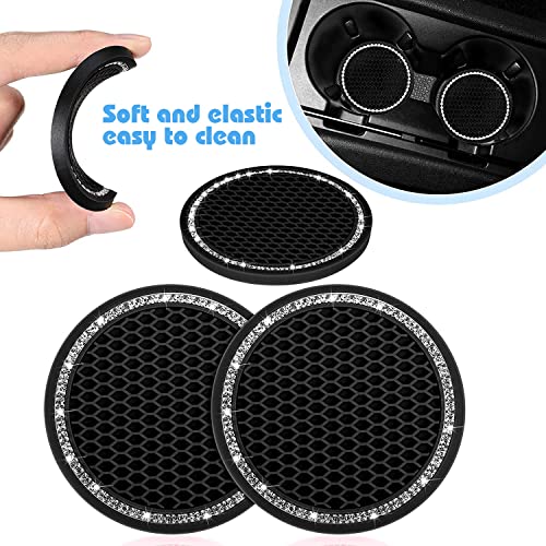 Cute Fluffy Steering Wheel Cover Set for Women, YUNXNYC 1 Set 8 Pieces Fluffy Car Accessories Set Soft Fuzzy Handbrake Cover Gear Shift Cover Fur Seat Belt Shoulder Pads Furry Ball Key Chain (Black) - color: Black