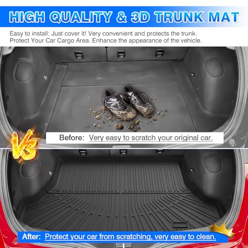 Civic Cargo Liner - Trunk Mat for Honda Civic 2006-2011, All Weather Cargo Mat for Civic Accessories, Heavy Duty Car Mats, Car Accessories - size: 1)Honda Civic 2006-2011