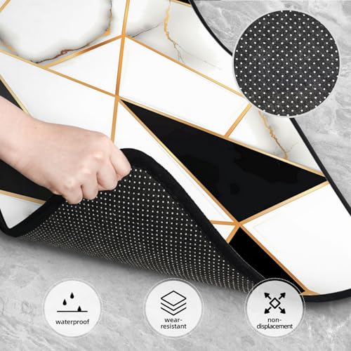 Universal Fit Car Floor Mats, White and Black Marble Abstract Modern Crack Geometric Pattern Set of 4pcs Car Carpet Fit for SUV, Vans, Sedans, Trucks - color: Marble