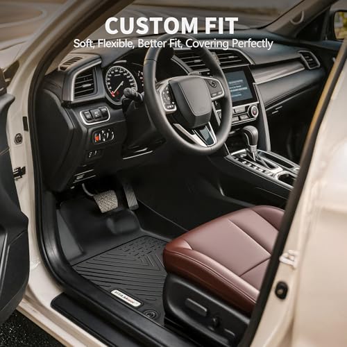 YITAMOTOR Floor Mats for 2019-2025 Toyota RAV4 (Not Fit Hybrid or Prime), Custom Fit All Weather Floor Liners Anti-Slip TPE Rubber Mat, Super Duty Toyota RAV4 Accessories, 1st & 2nd Row, Black - style: 19-25 1st & 2nd Row