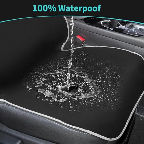 Waterproof 2 Pack Neoprene Car Seat Covers for Trucks, Sweatproof Non-Slip Seat Protector for Cars, SUVs, Vans, Machine Washable, Universal Fit (Black,2-Pcs)