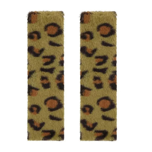 2 Pack Seat Belt Cover Pad, Cute Plush Leopard Print Seatbelt Covers Seatbelt Shoulder for More Comfortable Driving, Plush Fluffy Soft Seat Belt Cover, Car Interior Accessories, Green - color: Green