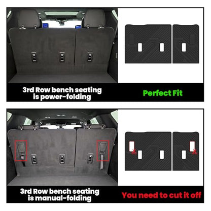 LASFIT Trunk Mat with 3rd Row Backrest Mat 2021-2026 for Chevrolet Chevy Suburban/GMC Yukon XL (Only Yukon XL, Not Fit Yukon)/Cadillac Escalade ESV (Only Escalade ESV, Not Fit Escalade) - size: Cargo for Suburban/Escalade ESV/Yukon XL 2021-2026