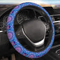 Blue Mandalas Elastic Steering Wheel Cover Non-Slip Breathable Steering Wheel Protector Fit Auto, SUVs, Truck - color: Blue Mandalas