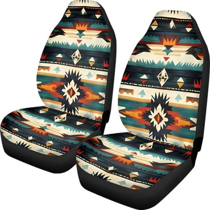 Dreaweet Native Southwest American Aztec Seat Covers for Cars Front Seats Only 2 Pack Universal High Back Bucket Seat Covers Car Seat Protector for SUV Sedan - color: Native Southwest American Aztec