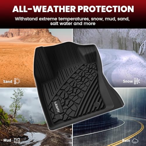 LASFIT Floor Mats for Jeep Renegade 2015-2023 All Weather TPE Custom Fit Car Mats Floor Liners 1st & 2nd Row, Black - style: Renegade 2015-2023 Floor Mats