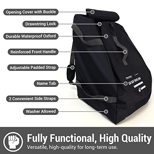 Car Seat Travel Bag Backpack for Air Travel Universal Infant Carseat Gate Check Bag Cover for Airplane, Foldable with Pouch, Gray - color: Gray