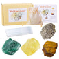 Apengshi Protection Crystals Stones Set Christmas Gifts for Wealth and Success,Crystal Set of 5 Pieces Stone,Citrine,Tiger's Eye,Pyrite,Green Aventurine and Selenite Healing Crystal Stones Pyrite - color: Wealth and Success