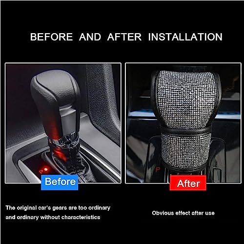 Bling Bling Auto Gear Shift Knob Cover,Auto Shift Gear Cover with Crystal Glitter Bling Rhinestones,Car Knob Gear Stick Protector (Small White Diamond) - size: Gear Shift (Small White Diamond)