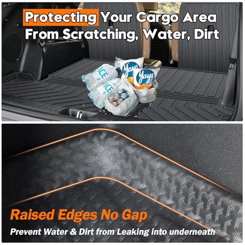KUST Trunk Cargo Mat for Kia Sorento 2021-2025 2026 (6 Seats), TPE Rubber Rear Cargo Liner with 2nd Row Backrest Mat for Sorento Accessories All Weather Protection Cover 3PCS - style: Sorento 2021-2026 │ Trunk + Backrest Mat