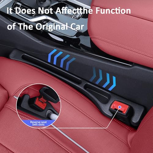 2 Pack Car Seat Gap Filler with Dual Slot Design, 2025 New No Drop Seat Guard for Cars SUV Trucks, Car Accessories Interior Prevent Stop Cellphone Wallet Keys Coins and Card from Dropping - color: Black with Dual Slot