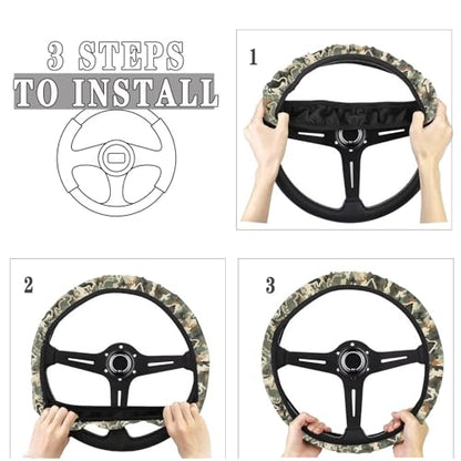 Camo Steering Wheel Cover 15 Inches for Men Duck Neoprene Anti-Slip Car Steering Wheel Grip Wrap Soft Car Accessories Protective for SUV Vehicle Sedan Truck - color: Camo Hunting Duck Print