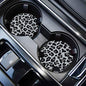 Cute Cup Holder Coasters for Car with Fingertip Grip, Auto Accessories for Women & Men,Pack of 2 (Snow Leopard)