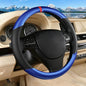 Black & Blue Carbon Fiber Leather Steering Wheel Cover, Microfiber Leather, Anti-Slip, Breathable, Universal Fit for 14.5–15 in Steering Wheel Cover for Men Women - color: Splicing Carbon Fiber - Black and Blue