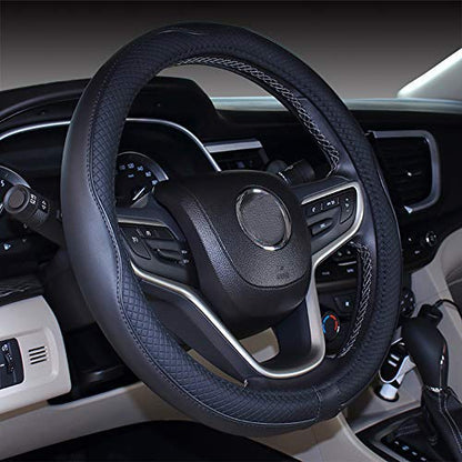 Mayco Bell 2019 New Microfiber Leather Car Extra Large 17 18 19 20 Inches Steering Wheel Cover for Big Trucks(17'', Black) - color: Black, size: 17''