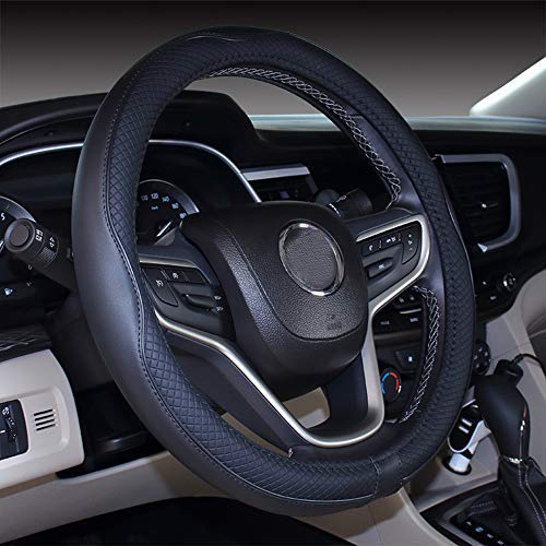 Mayco Bell 2019 New Microfiber Leather Car Extra Large 17 18 19 20 Inches Steering Wheel Cover for Big Trucks(17'', Black) - color: Black, size: 17''