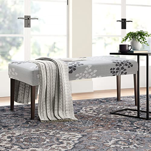Fuloon Stretch Dining Bench Cover, Anti-Dust Removable Bench Slipcover Washable Seat Cushion Protector for Bedroom, Kitchen, Hotel, Banquet (Gray-Black) - color: Gray-black