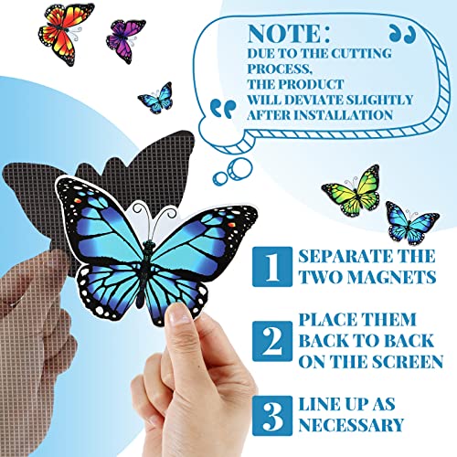 16 Pcs Butterfly Screen Door Magnets Double Sided Screen Door Magnets Stickers Decorative Magnetic Decor for Window Patio Sliding Doors Protector - style: Butterfly