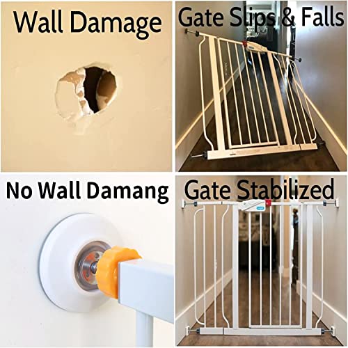 4 Pcs Baby Gate Extension Safety Baby Gate Wall Protector No Drill Wall Protector for Stairs Wall Saver for Baby, Pet, Stair, Door, Wall Surface Safety (Round)