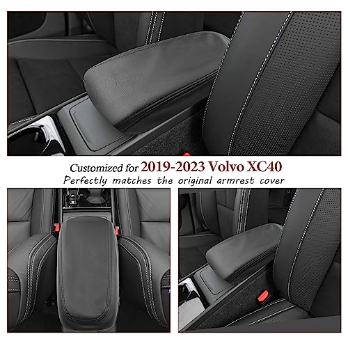 SKTU for 2019-2025 2026 Volvo XC40 Center Console Cover for 2023 2024 2025 2026 Volvo XC40 Accessories Armrest Cover 2024 2025 2026 XC40 Seat Box Cover XC40 Center Console Soft Cushion (Black) - color: 2019-2025 2026 XC40 Black
