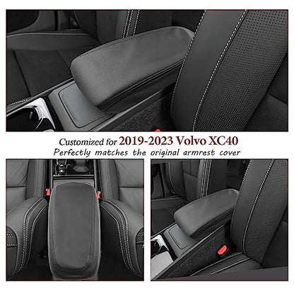 SKTU for 2019-2025 2026 Volvo XC40 Center Console Cover for 2023 2024 2025 2026 Volvo XC40 Accessories Armrest Cover 2024 2025 2026 XC40 Seat Box Cover XC40 Center Console Soft Cushion (Black) - color: 2019-2025 2026 XC40 Black