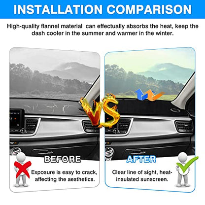 Autorder Dashboard Cover Mat for 2017-2023 Kia Rio Accessories Dash Cover Flannel Dash Mat Sunshade Glare UV Rays Protector - size: 2017-2023 Kia Rio