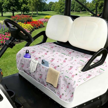 Golf Cart Seat Covers Golf Cart Seat Towel Blanket Group - color: Pink golf 4 Pockets B