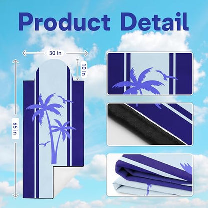 2 Pack Car Seat Towel Covers, Sweat Protector for Front Seats, Premium Thickened Microfiber with Elastic Strap, Breathable & Quick Dry, Machine Washable Cover for Gym Running Universal Fit Palm Tree - color: Palm Tree