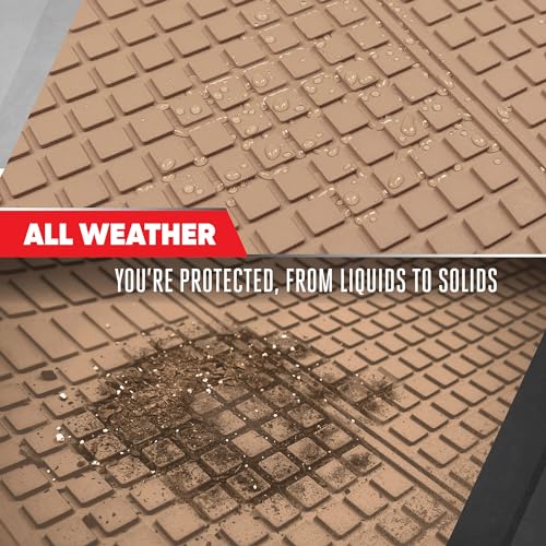 Motor Trend FlexTough Rear Cargo Mat – Heavy-Duty Trimmable Car Trunk Mat for Back of SUV, Universal Rear Cargo Liner for SUV, Flexible Trunk Liner, Automotive Floor Mats & Cargo Liners (Beige) - color: Beige