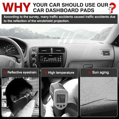 Autorder Dashboard Cover Mat for Honda Civic 1996-2000 Accessories Dash Cover Upgrade Velvet Dash Mat Sunshade Glare UV Rays Protector - size: 1996-2000 Honda Civic