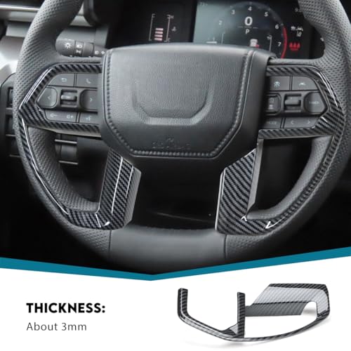INTGET Steering Wheel Panel Cover for 2024 2025 2026 Toyota Tacoma Accessories/2025 2026 4Runner ABS Plastic Interior(Carbon Fiber, Steering Wheel Panel) - size: Steering Wheel Panel Cover