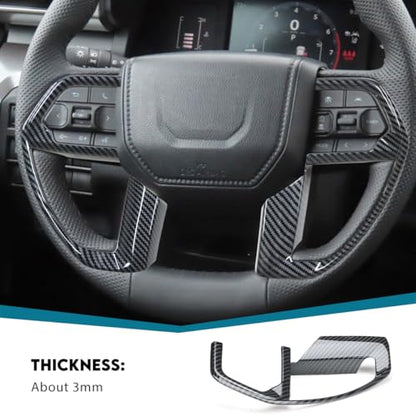 INTGET Steering Wheel Panel Cover for 2024 2025 2026 Toyota Tacoma Accessories/2025 2026 4Runner ABS Plastic Interior(Carbon Fiber, Steering Wheel Panel) - size: Steering Wheel Panel Cover