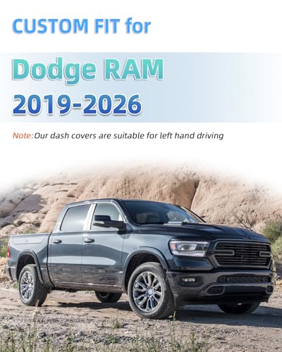 SKYLOTEC Dash Cover Compatible with Dodge RAM 1500 2500 3500 2019-2025 2026 Dash Pad Dashboard Mat Carpet Protector (Not Fit for Classic) - size: 2019-2026 RAM