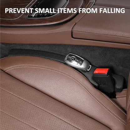 Car Seat Gap Filler 2 Pack,Universal Fit Car Seat Gap Stopper to Fill The Gap Between Seat and Console,Car Accessories Interior Prevent Stop Cellphone Wallet Keys Coins and Card from Dropping - color: Black