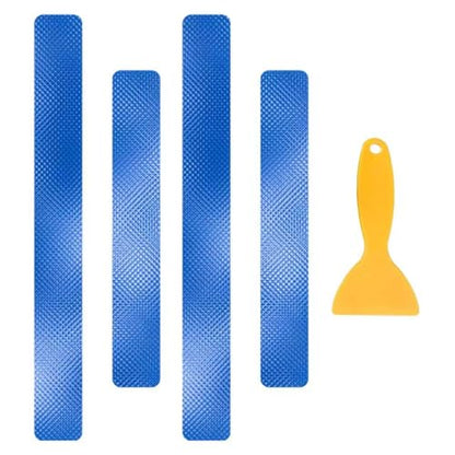 Car Door Sill Protector 4D Carbon Fiber Door Sill Guards Interior Trim Sticker, 4PCS Universa Carbon Fiber Anti-Scratch Entry Edge Guard Protection Trim Strips Blue Car Accessories (Blue 4D) - size: Blue 4D