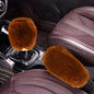 Hovom 2PCS Fluffy Car Gear Shift Knob Cover & Handbrake Cover, Soft Plush Hand Brake Handle & Gear Shift Cover for Women Girls, Universal Comfortable Warm Furry Car Accessories (Brown) - color: Brown