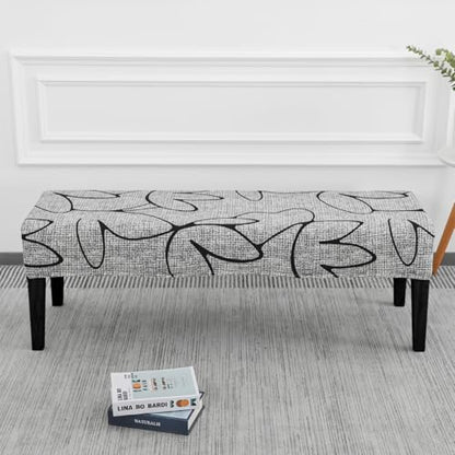 SPRINGRICO Stretch Dining Bench Cover, Removable Bench Slipcover Washable Bench Seat Protector Rectangle Bench Cover for Dining Room, Living Room, Bedroom, Kitchen (Lotus Gray) - color: Lotus Gray