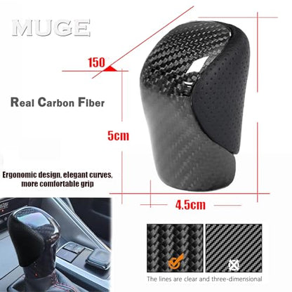 Gear Shift Knob Real Carbon Fiber Black Perforated Leather Shifter for Lexus ES GS GX is NX RC RX 200t 300 350 450h 450hL 350L - color: Black
