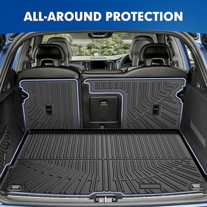 Mixsuper Cargo Liner for Volvo XC60 2018-2024 2025, All Weather Trunk Mat Backrest Mat TPE Back Seat Cover Protector for XC60 Accessories - size: 18-25 |XC60| Cargo & Backrest Mat