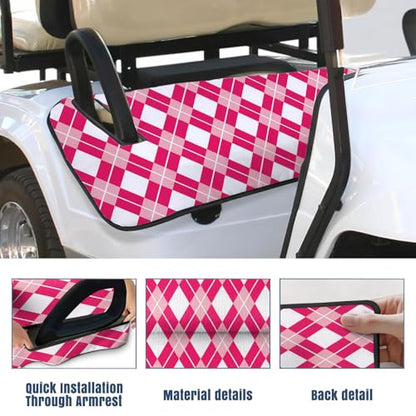 Golf Cart Seat Covers Golf Cart Seat Towel Blanket Group - color: Pink Diamond Grid