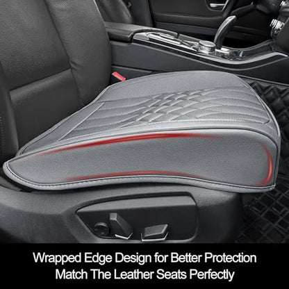 BOPUOVRE 1-Pack Leather Front Car Seat Covers - Bottom Car Seat Covers Fully Wrapped, Non-Slip and Waterproof, Fits Most Vehicles Gray - color: gray, size: 1 piece