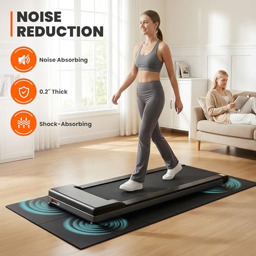 Stepwaver Walking Pad Mat for Carpet, Treamill Mat for Hardwood Floors, High Density, 1/4 Thickness, Folable, Floor Protection for Bike, Elliptical, Treadmill - size: 55"L x 23.6"W x 0.2"Th