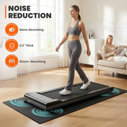 Stepwaver Walking Pad Mat for Carpet, Treamill Mat for Hardwood Floors, High Density, 1/4 Thickness, Folable, Floor Protection for Bike, Elliptical, Treadmill - size: 55"L x 23.6"W x 0.2"Th