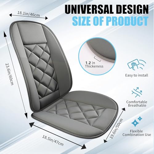 Car Seat Cushion with Back Support Pillow, Car Seat Cushion for Long Driving, Breathable Car Seat Protector, 1.2'' Thick Memory Foam Design for Pain Relief, Seat Pad for Car SUV Truck (Grey) - color: Grey